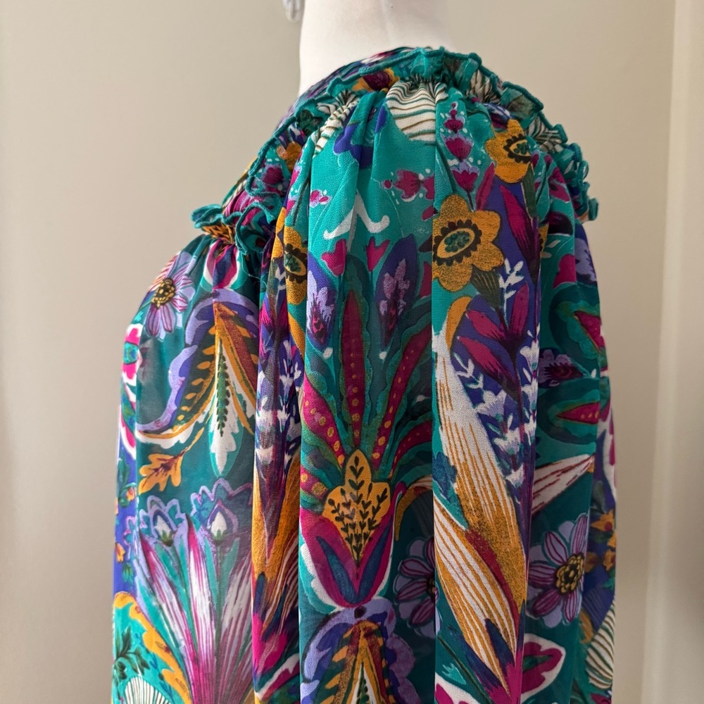 Nicole Miller Boho Chiffon Blouse - Picture 3 of 8